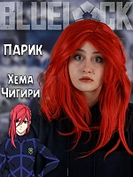 Парик Хема Чигири Hyoma Chigiri Синяя тюрьма Блю Лок Blue Lock - one size / Красный