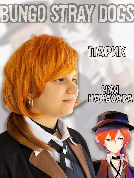 Парик Чуя Накахара Chūya Nakahara Бродячие псы Bungou Stray Dogs